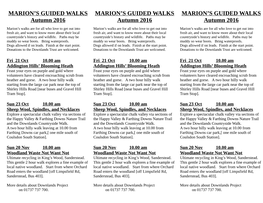 MARION's GUIDED WALKS Autumn 2016
