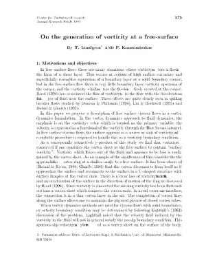 On the Generation of Vorticity at a Free-Surface