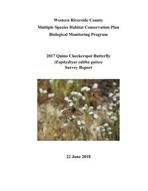 Quino Checkerspot Butterfly Survey Report 2017