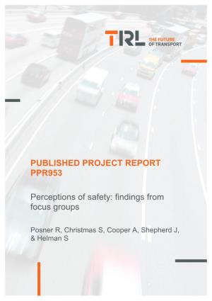 Published Project Report Ppr953