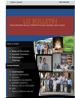 Library Bulletin, May 2018