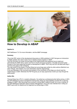 How to Develop in Abap