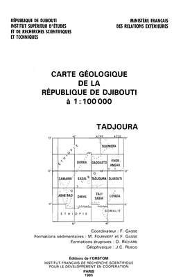 Carte Géologique De La République De Djibouti À 1/100