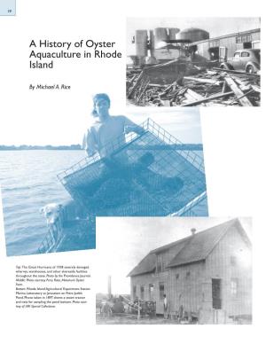 A History of Oyster Aquaculture in Rhode Island