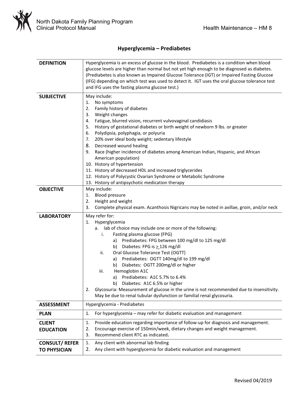 Hyperglycemia – Prediabetes