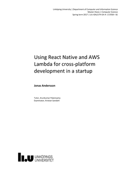 Using React Native and AWS Lambda for Cross-Platform Development in a Startup