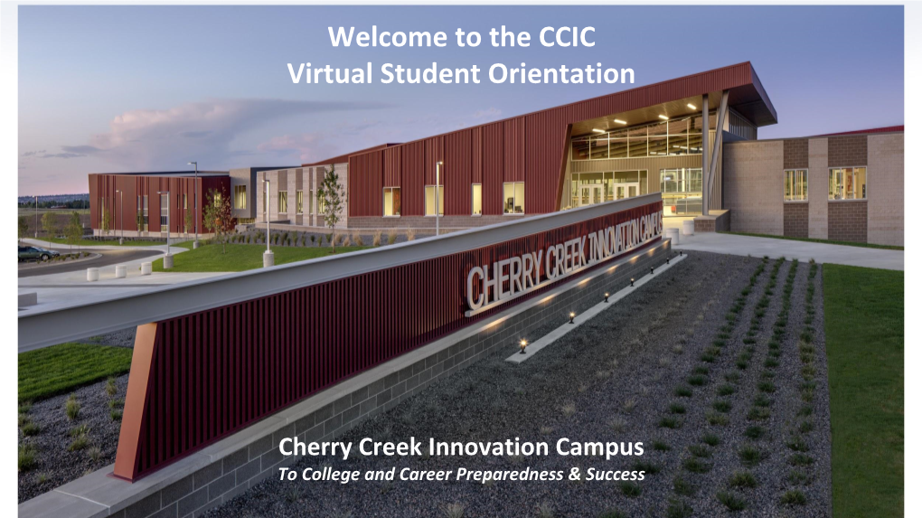 Welcome to the CCIC Virtual Student Orientation