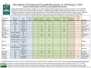 Description of Commercial Cucurbit Rootstocks As of February 5, 2015