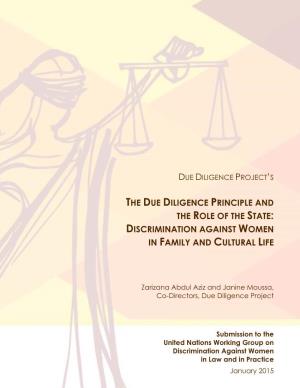 The Due Diligence Principle and the Role of the State: Discrimination Against Women in Family and Cultural Life