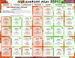 Curbside June Menu 2021