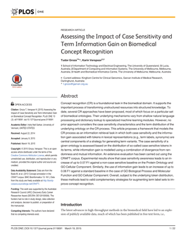 Assessing the Impact of Case Sensitivity and Term Information Gain on Biomedical Concept Recognition