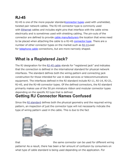 What Is a Registered Jack? Getting RJ Connector Names Confused