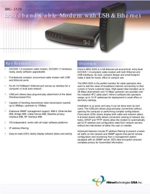 Broadband Cable Modem with USB & Ethernet