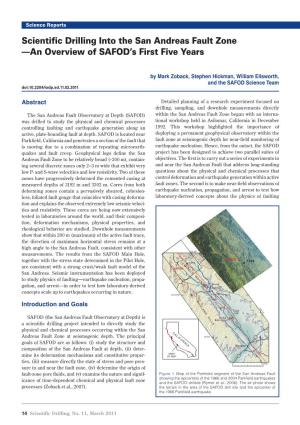 Scientific Drilling Into the San Andreas Fault Zone —An Overview of SAFOD’S First Five Years