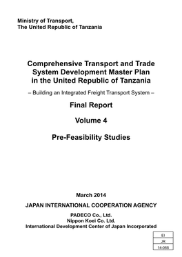 Comprehensive Transport and Trade System Development Master Plan in the United Republic of Tanzania