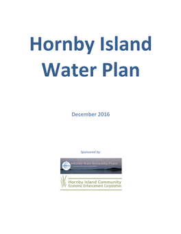 Hornby Island Water Plan