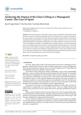 Analysing the Impact of the Glass Ceiling in a Managerial Career: the Case of Spain