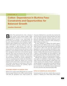 Cotton Dependence in Burkina Faso: Constraints and Opportunities for Balanced Growth