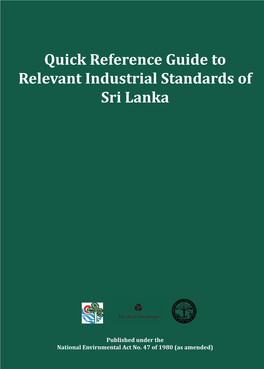 Quick Reference Guide to Relevant Industrial Standards of Sri Lanka