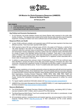 UNMEER) External Situation Report 26 February 2015