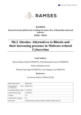 D6.2 Altcoins – Alternatives to Bitcoin and Their Increasing Presence In