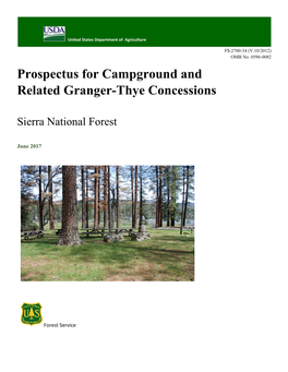 Prospectus for Campground and Related Granger-Thye Concessions