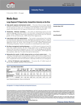 Media Buzz Large Regional TV Opportunity; Competitive Intensity on the Rise