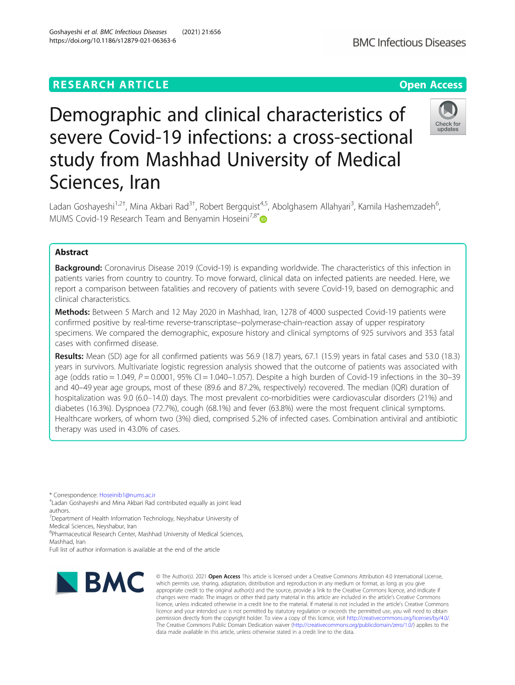 Demographic and Clinical Characteristics of Severe Covid-19