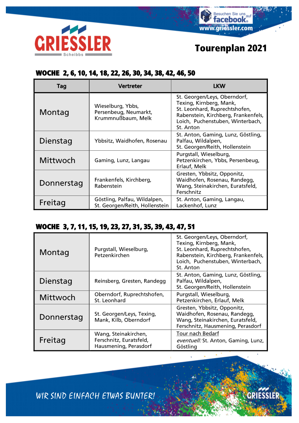 Tourenplan 2021
