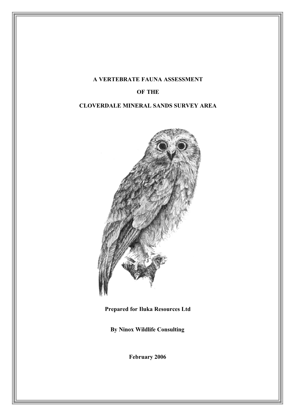 Appendix 3 Vertebrate Fauna Assessment