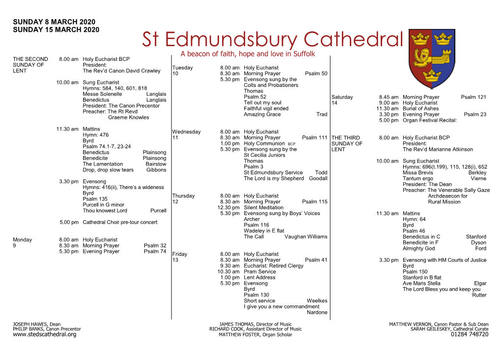 Service Schedule 08 03 20