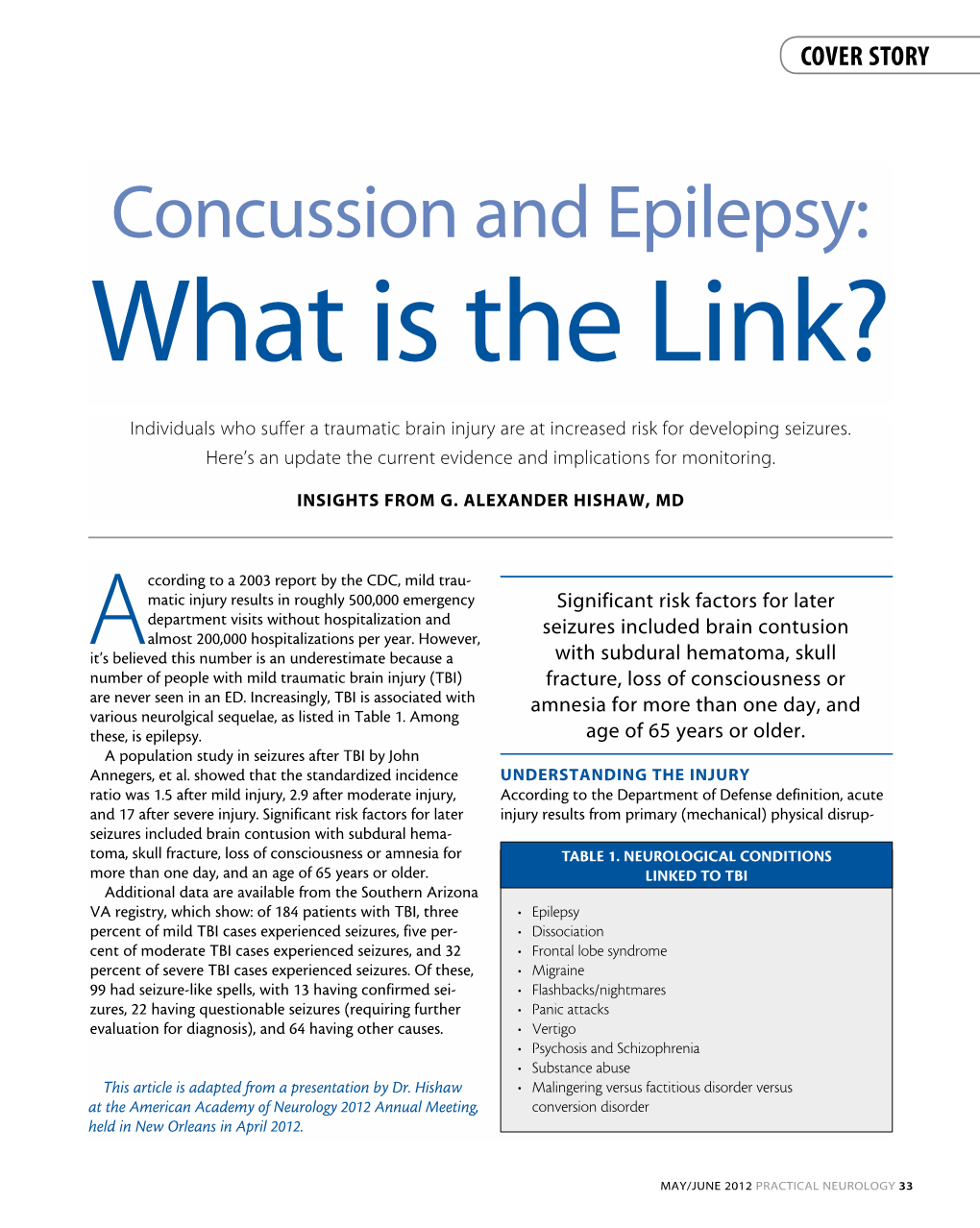 Concussion and Epilepsy: What Is the Link?