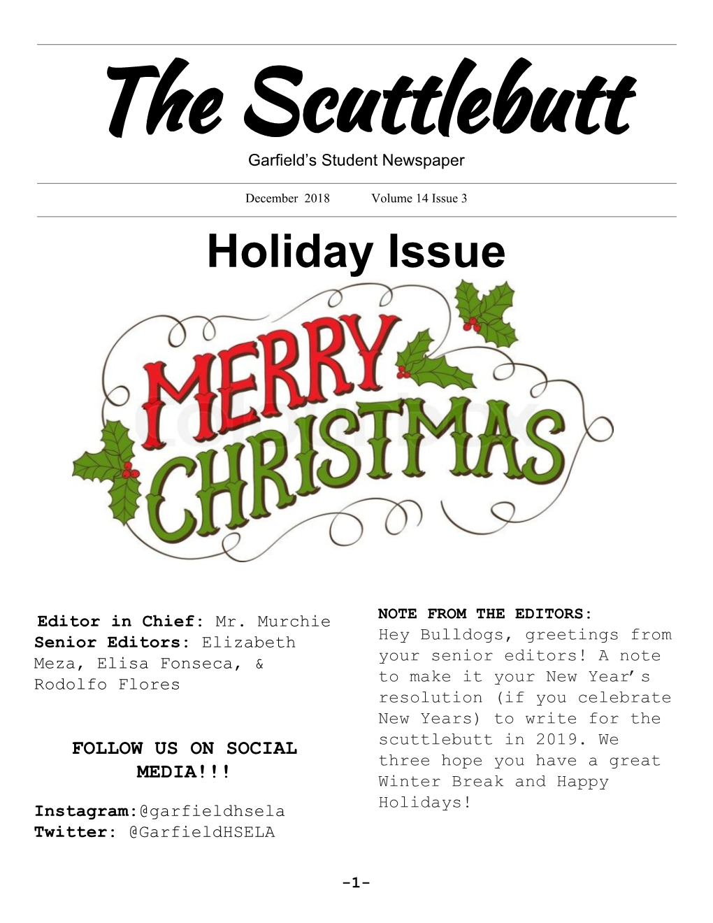 Holiday Issue