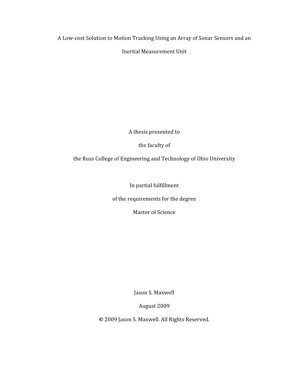 A Low‐Cost Solution to Motion Tracking Using an Array of Sonar Sensors and An