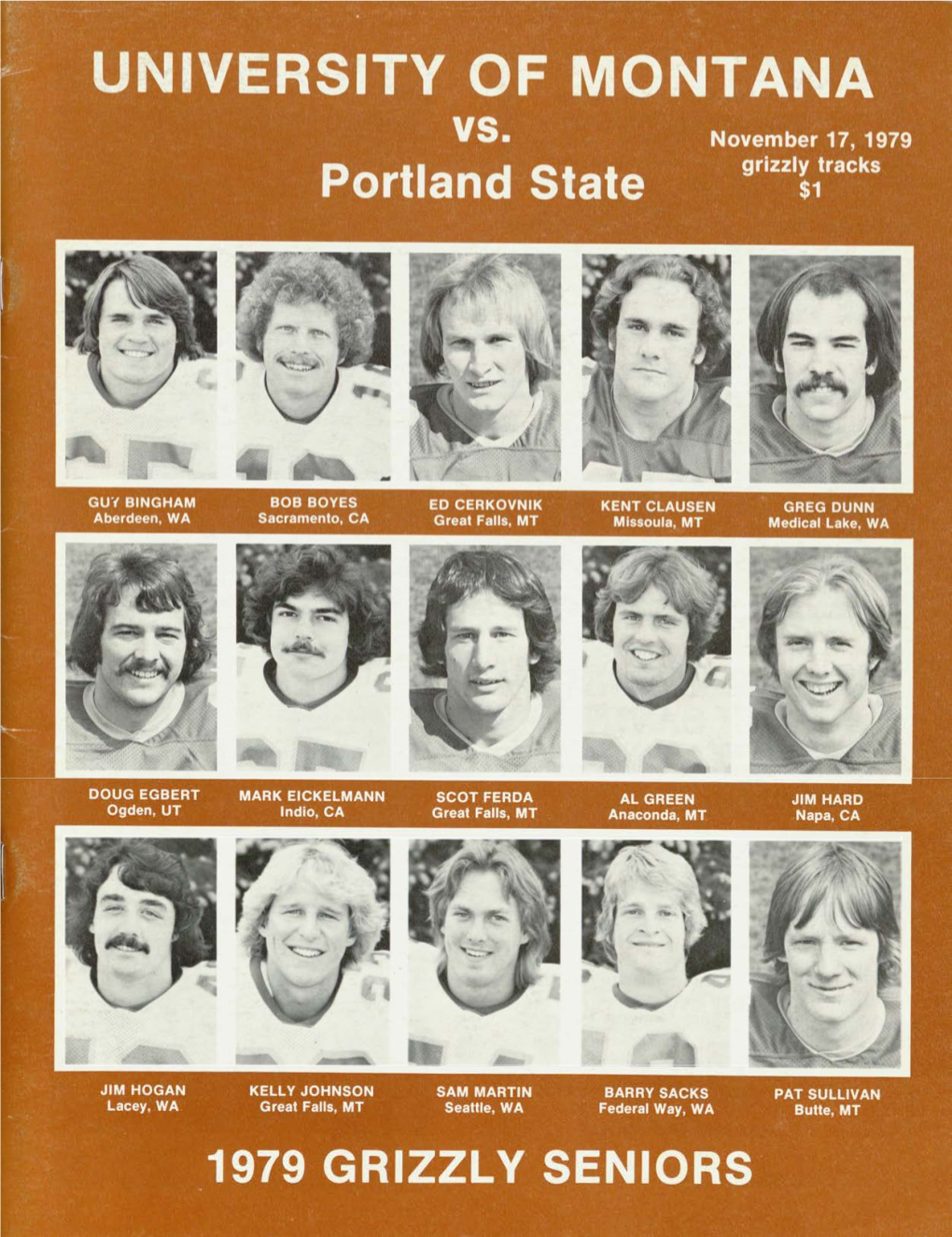 November 17, 1979 Game Day Grizzly Football Program