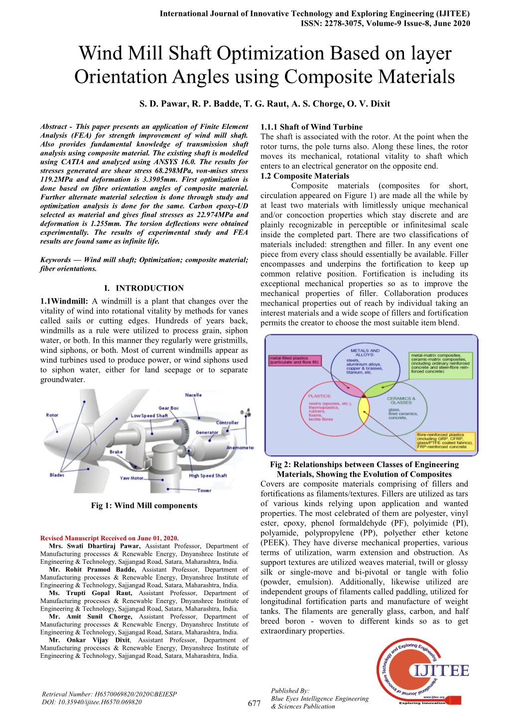 Wind Mill Shaft Optimization Based on Layer Orientation Angles Using Composite Materials