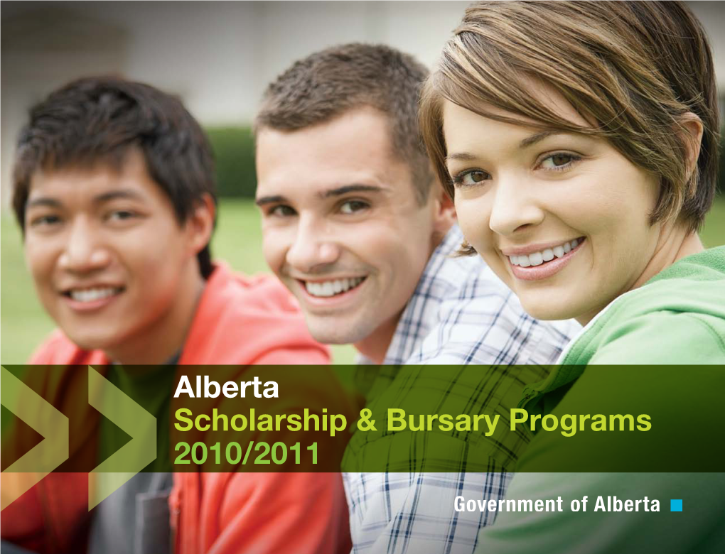 Alberta Scholarship & Bursary Programs 2010/2011