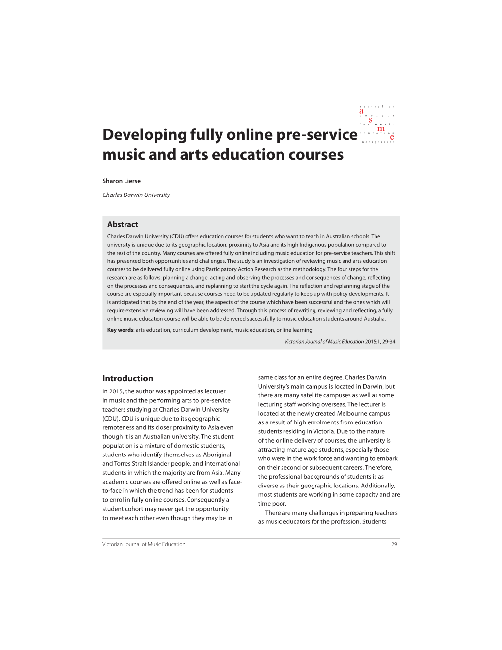 Developing Fully Online Pre-Service Music and Arts Education Courses