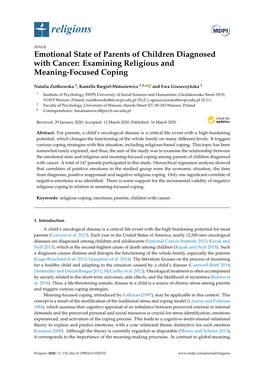 Examining Religious and Meaning-Focused Coping