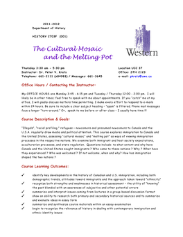 The Cultural Mosaic and the Melting Pot