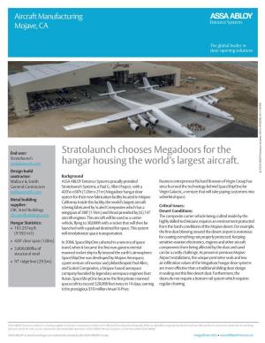 Stratolaunch Chooses Megadoors for the Hangar Housing the World's