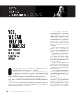 Yes, We Can Rely on Miracles