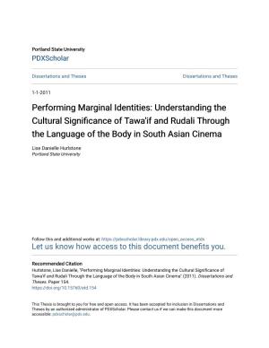 Understanding the Cultural Significance of Tawa'if and Rudali Through the Language of the Body in South Asian Cinema" (2011)