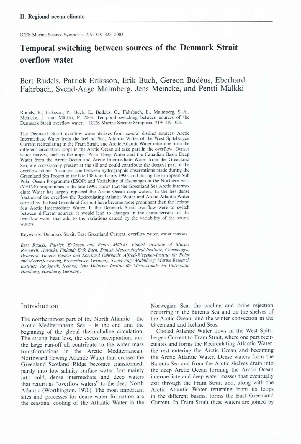 Temporal Switching Between Sources of the Denmark Strait Overflow Water