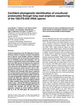 Confident Phylogenetic Identification of Uncultured Prokaryotes Through