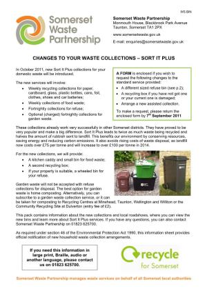 Changes to Your Waste Collections – Sort It Plus