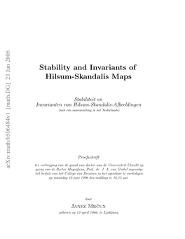 Stability and Invariants of Hilsum-Skandalis Maps / Janez Mrˇcun