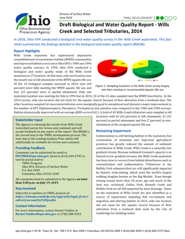Draft Biological and Water Quality Report - Wills