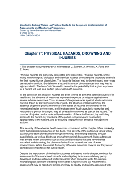 Physical Hazards, Drowning and Injuries