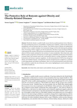 The Protective Role of Butyrate Against Obesity and Obesity-Related Diseases